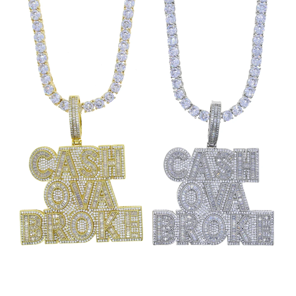 Ожерелье мужское с кулоном в виде буквы из фианита 5 А