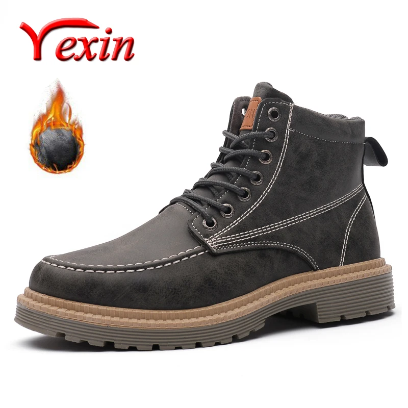 Мужские зимние ботинки Мартенс модные уличные кроссовки ботильоны нескользящая