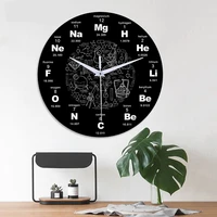 12 inch black acrylic wall clock modern design chemical elements periodic science chemical symbols clock for chemistry teacher