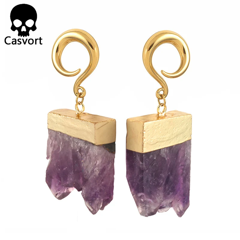 Casvort 2 шт Новые Нерегулярные с драгоценными кристаллами болтающиеся затычки для