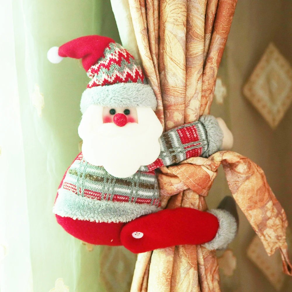 

Рождественские декоративные занавески, занавески для дома, декоративные занавески, Мультяшные украшения для окон с Санта-Клаусом, рождеств...