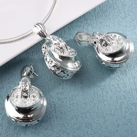 fashion drop earrings necklace jewelry set for african dubai pendant silver plated jewelry set for women luxury party accessory