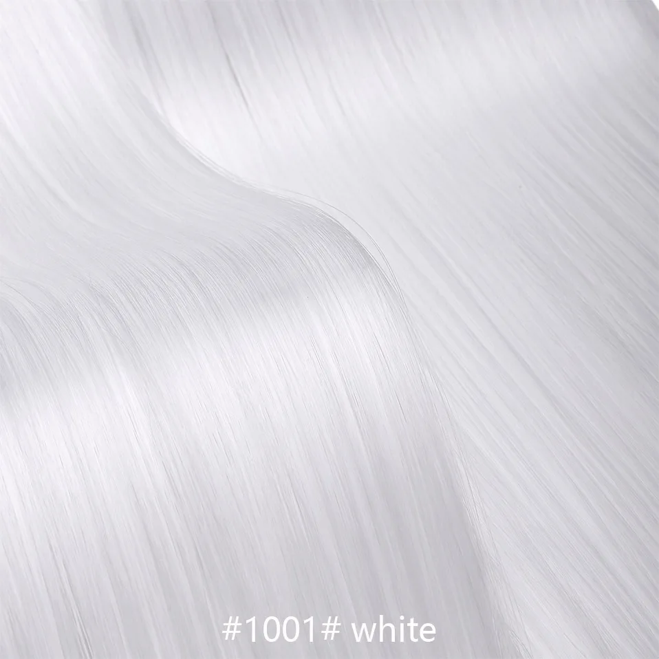 white SNOILITE 26 дюймов Длинные прямые 5 клипс в одном куске Наращивание волос Синтетические зажимы в высокотемпературном волокне черный коричневый шиньон - Цвет: white