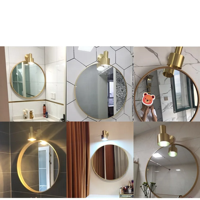 Настенная Светодиодная лампа IWHD в скандинавском стиле латунный винтажный медный