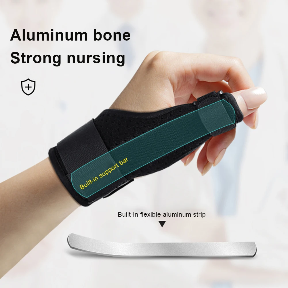 

Thumb Stabilizer with Metal Bone Breathable Finger Holder Protector Compression and Support Thumb Brace Adjustable for Men Women