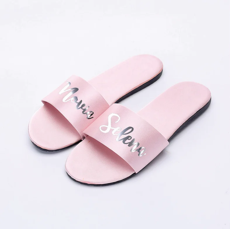 Женские свадебные шлепанцы оригинальные для невесты подружки свадебный подарок