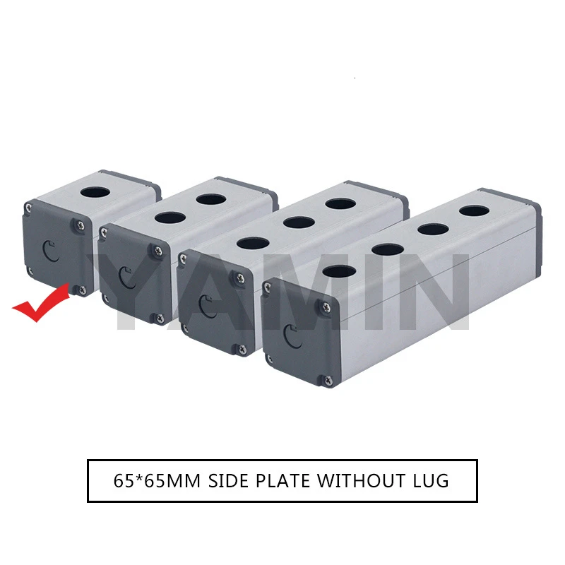 65MM 1 Hole 16/19/22mm Aluminium Alloy Protective Box For Metal Push Button Switch IP67 Waterproof Industrial 12/3/4 Holes Single Row - Цвет: 65MM 1 Hole
