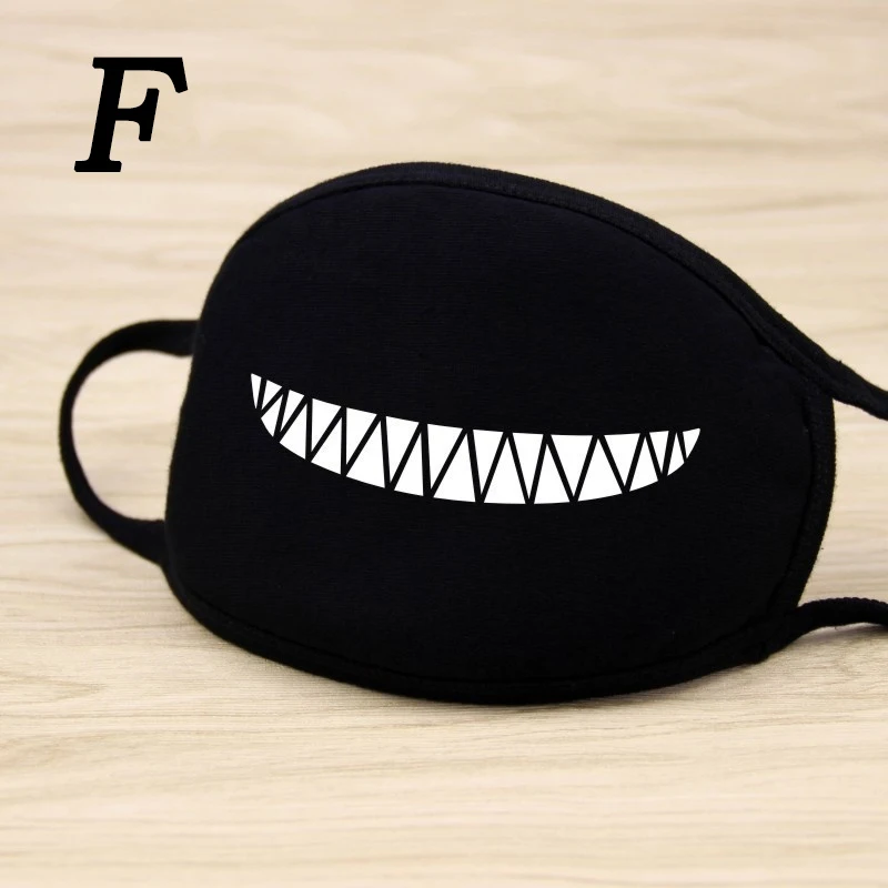1 шт. модная черная хлопковая маска с утолщенным принтом медведя для носа зубов