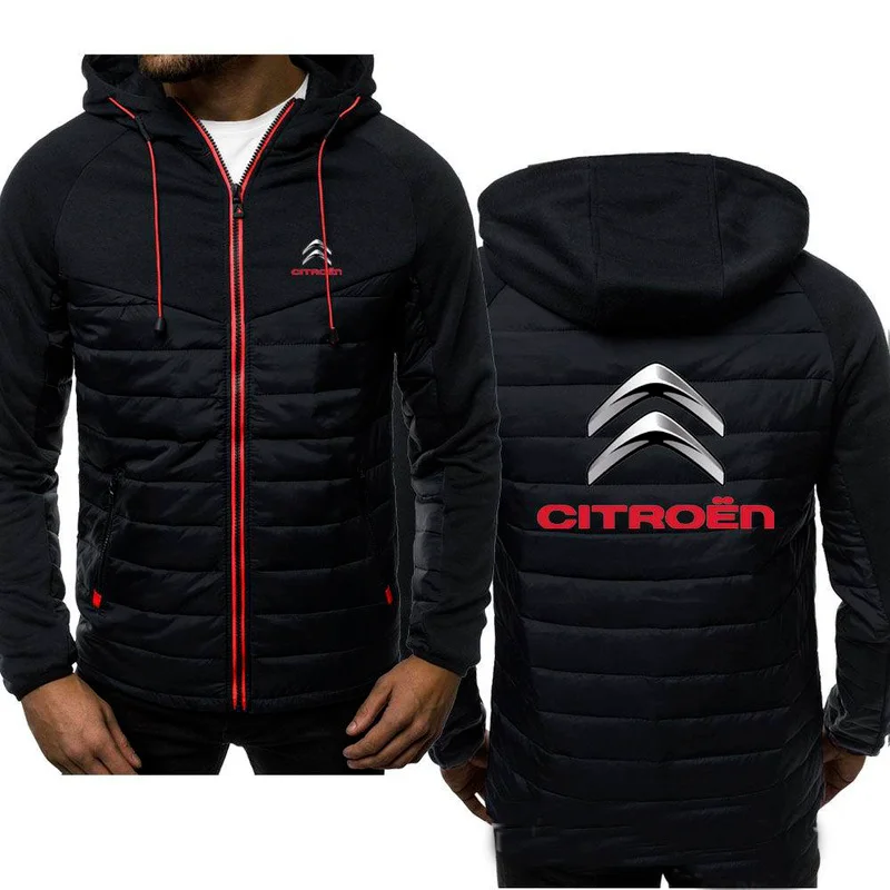 

Winter Men's Hoodies CITROEN Logo Coat Zipper Hooded Jacket Cotton Coat Slim Fit Fashion Thicken Warm Outwear Man Tracksuit
