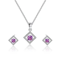 women necklace jewelry set inlaid cubic zirconia earrings necklace sweet romantic surprise jewelry girlfriend anniversary gift