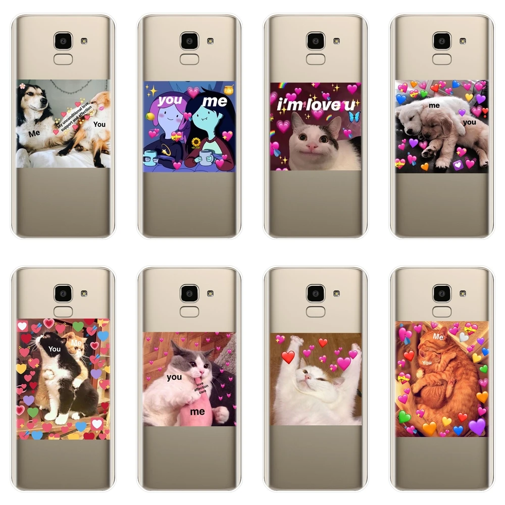 Задняя крышка для Samsung Galaxy J2 J5 J7 Prime J4 J6 J8 Plus 2018 мягкий силиконовый чехол с котом