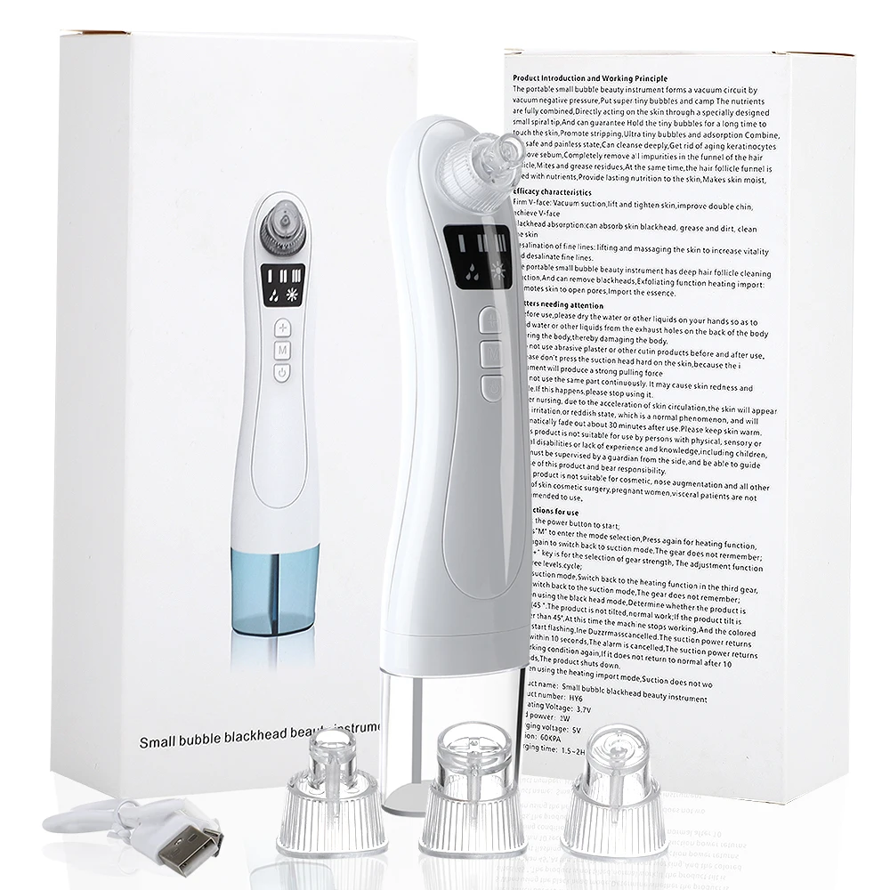 

Blackhead Remover Pore Vacuum Suction Cleaner Acne Pimple Removal Face Nose Deep Cleaning Small Bubbles Beauty Care Tools