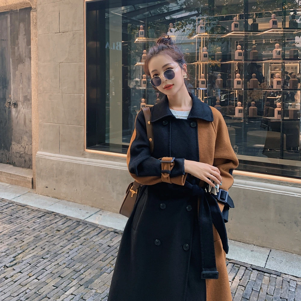 

2020 Winter Elegant OL Series Long Women's Woolen Coat Dignified British Style Jackets Thick Warm Fashionable Women Wool Jacket