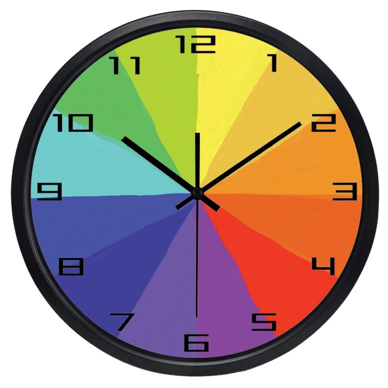 

Rainbow Color Wall ClockSilent Colorful Number Kids Room Wall Clock Large Decorative Non Ticking Wall Clock Vintage Style Quartz