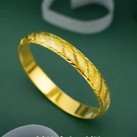 openable dia 60mm 18k gold bangle twill carved charm womens bracelet wedding bridal jewelry wholesale