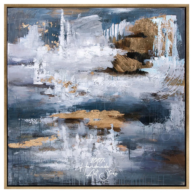 

home decoration accessories oil painting 100% Handmade Silver Flower Gentle Abstract Art For Living Room Modern High Quality