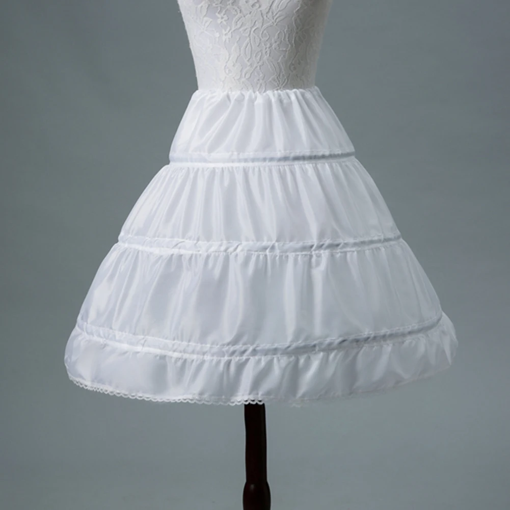 In Stock 3 Hoops One Layer 2019 White A-Line Flower Girl Dress Petticoat Kid Crinoline Underskirt Wedding Accessories | Свадьбы и
