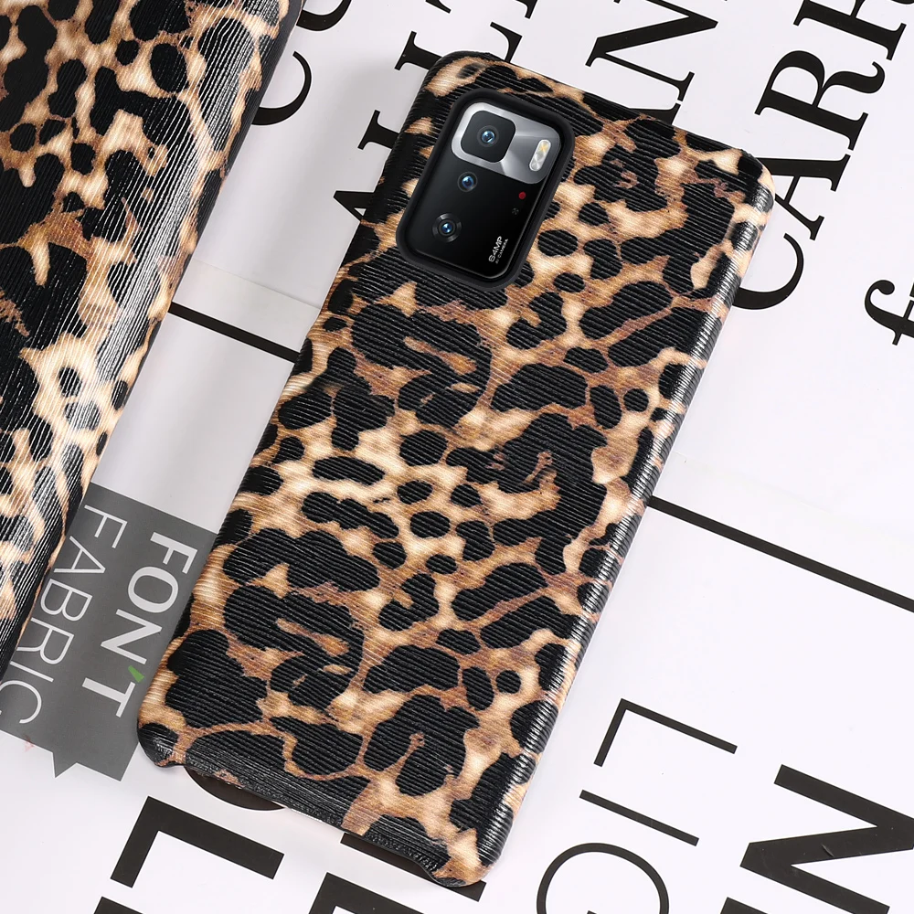 genuine leather leopard women case for xiaomi redmi note 10 pro 10s note 9 pro 8 9t cover for mi 11t 11 ultra 10t poco x3 pro f3 free global shipping