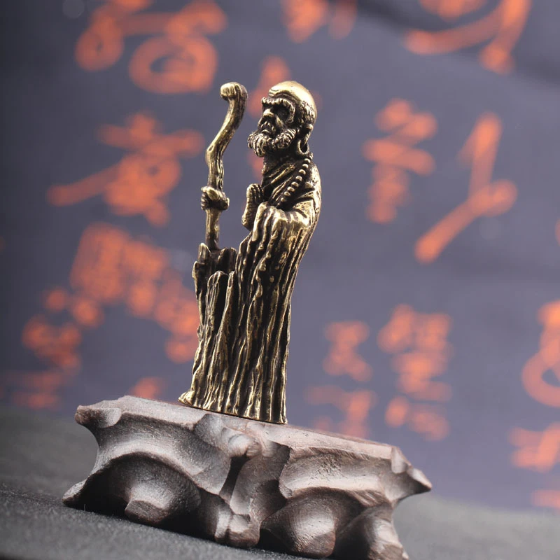 Полые Латунные мини-орнамент Dharma просвещение патриарх Ручка античная медный
