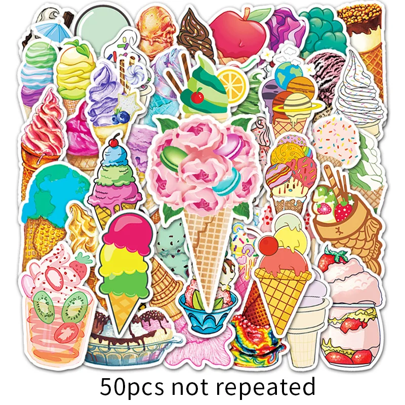 

10/30/50PCSINS Wind Ice Cream Personality Cartoon Graffiti Stickers Scooter Luggage Notebook DIY Decorative Waterproof Stickers