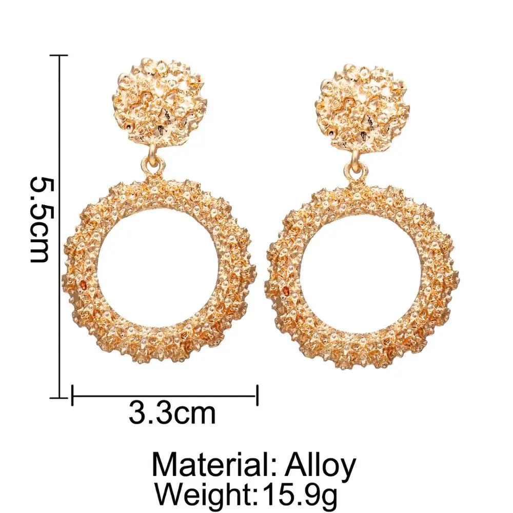 

MS MEOW Fashion Geometric Rose Gold Color Drop Earrings For Women New Brincos Hollow Metal Dangle Earring Jewelry Christmas Gift