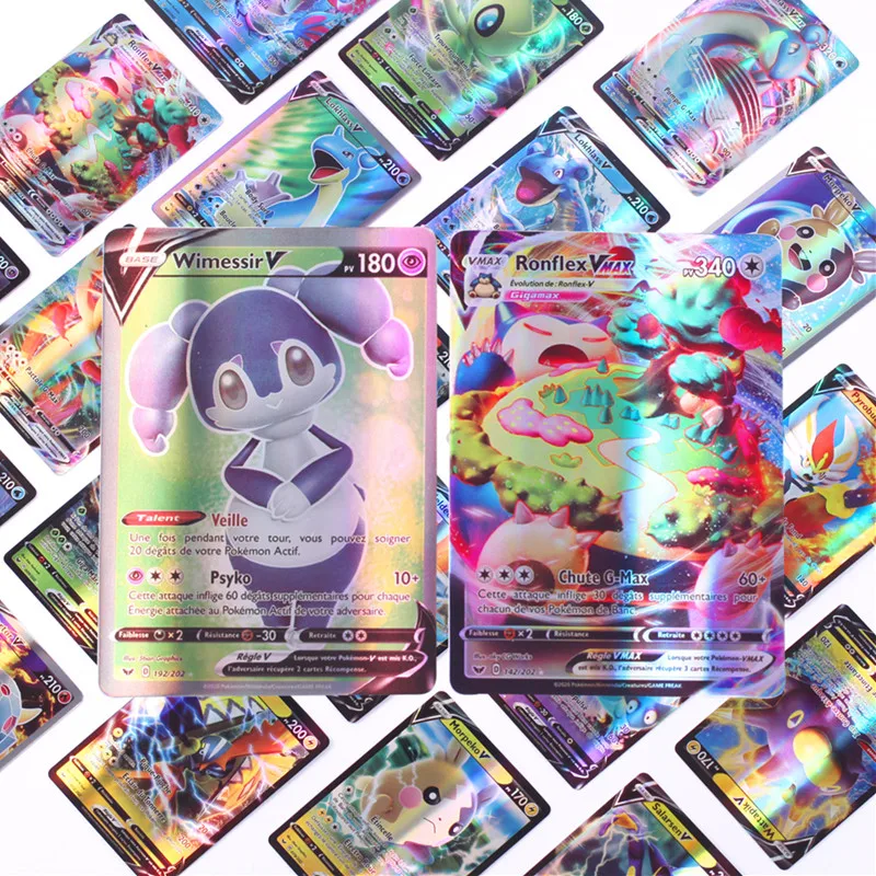 Французская версия Pokemones Card GX TAG TEAM V VMAX Shining Game Battle Carte торговая детская
