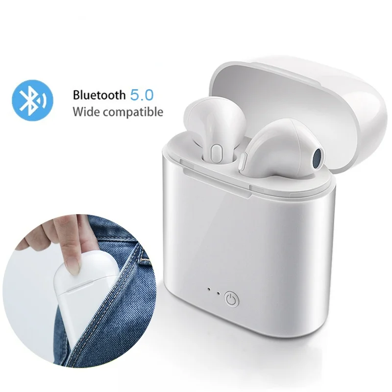 

Беспроводные наушники i7s TWS Bluetooth 5,0, спортивные наушники-вкладыши, гарнитура с микрофоном для всех смартфонов Xiaomi Samsung Huawei LG