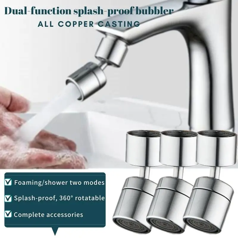 

360-degree rotating faucet aerator adjustable dual-mode diffuser bathroom vanity kitchen faucet aerator (complete accessories)