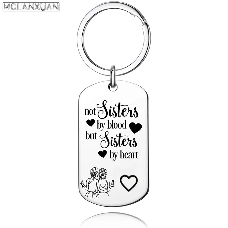 

Брелок для ключей из нержавеющей стали в форме сердца сестры и сестры