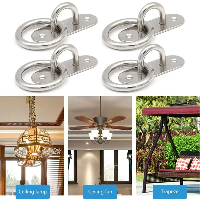 

Ceiling Wall Mount Hook Heavy Duty Pad Eye Plate 304 Stainless Steel for Yoga Hammocks /Boat