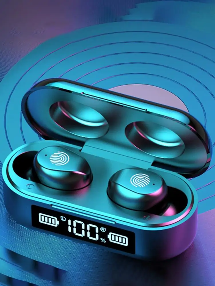

Wireless Earphone Bluetooth 5.0 LED Display F9 TWS Wireless Bluetooth Headphone Earbud 6D Stereo Headset with 1200MAh Power Bank