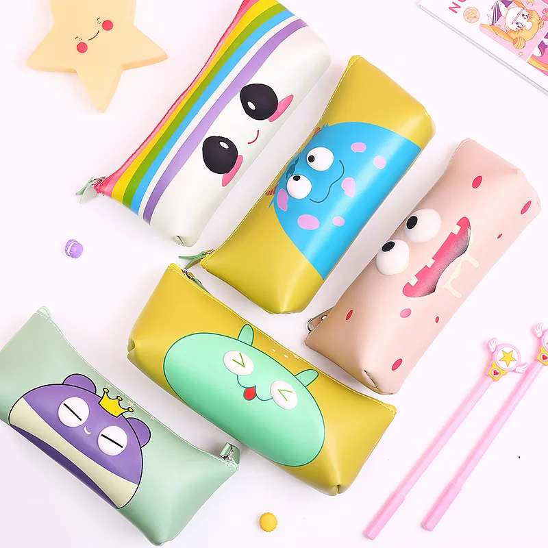 

Cute eye pencil case cute waterproof hand holding stationery box cartoon three-dimensional pencil case stationery bag
