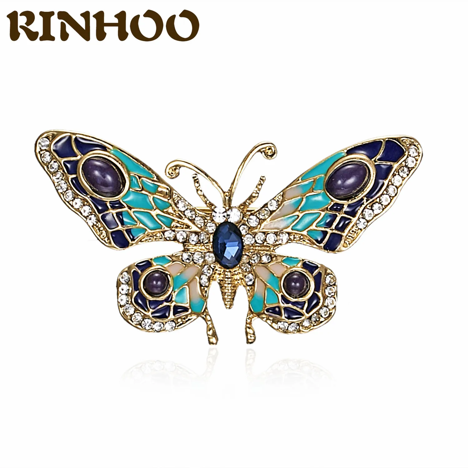 

RINHOO New Trendy Colorful Rhinestone Butterfly Brooches For Women Wedding Fashion Brooch Pin Coat Dress Accessories Wholesale