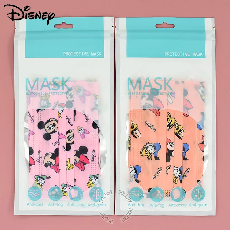

Disney Disposable Mask Adults Children Pink Orange Donald Duck Mickey Cartoon Kid Mouth Cover Dustproof Parent-child Face Shield