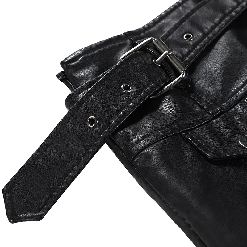 

Plus Size 3XL PU Leather A Line Skirt Women Belt Zipper High Waist Women's Mini Skirts Black 2021 Autumn Fashion Bottoms Female
