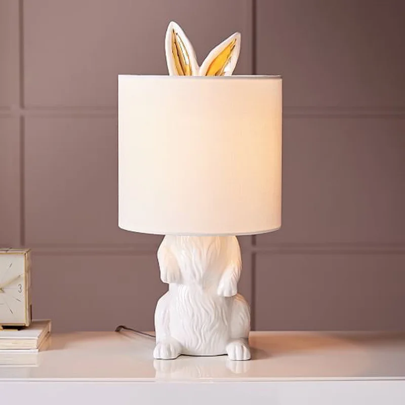 

Postmodern Minimalist Design Bedroom Bedside Living Room Dining Room Study Masked Rabbit Shape Creative Table Lamp
