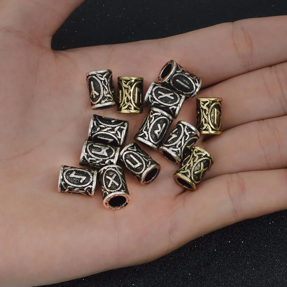 24pcs/set DIY Making Original Viking Runes Charms Beads for Bracelets Pendant Necklace Beard or Hair Vikings Rune Kits | Украшения и