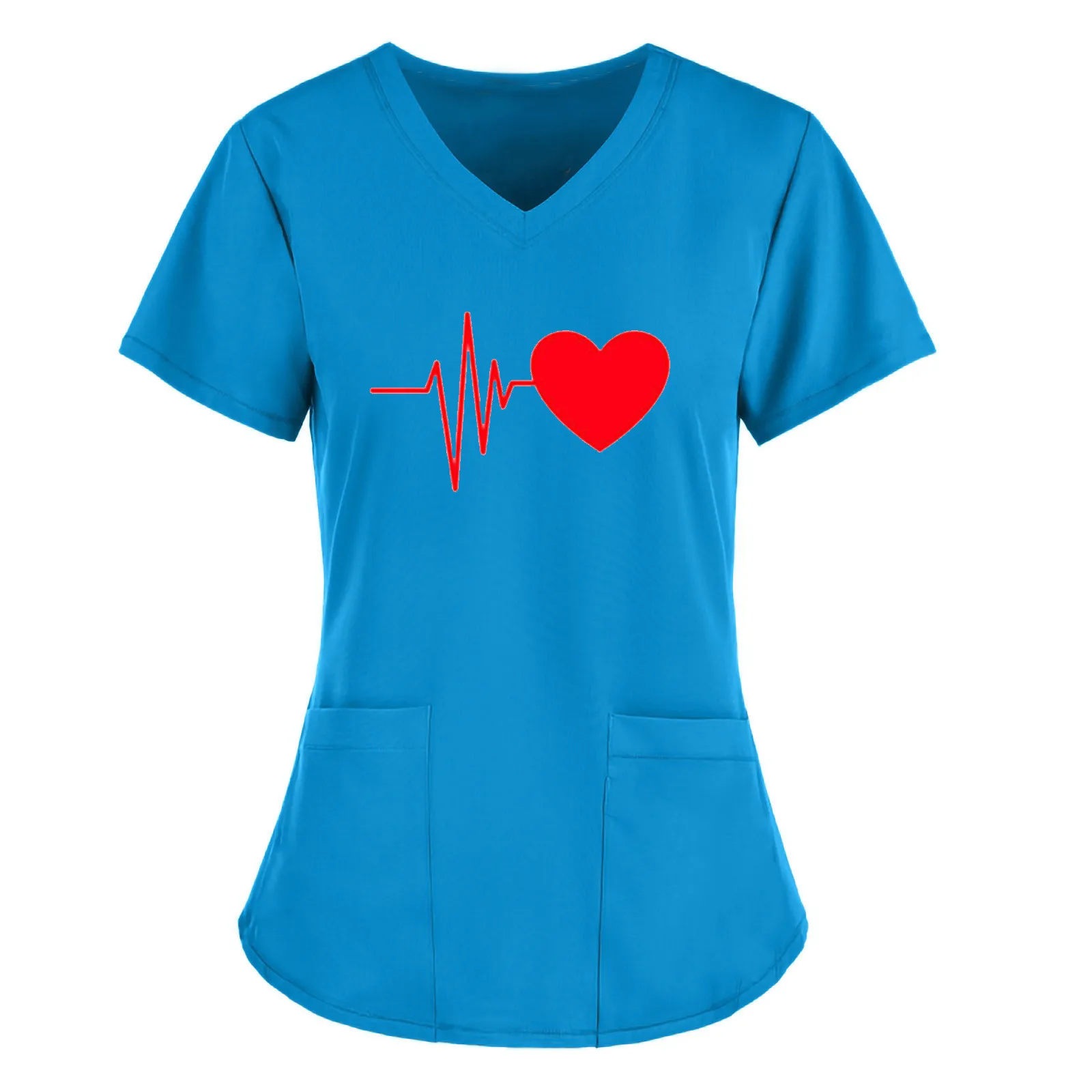 

Nurse Uniform Women Short Sleeve V-neck Tops 5xl Plus Size Healthcare Tunic Pocket Blouse Overalls Female uniforme clinico A50