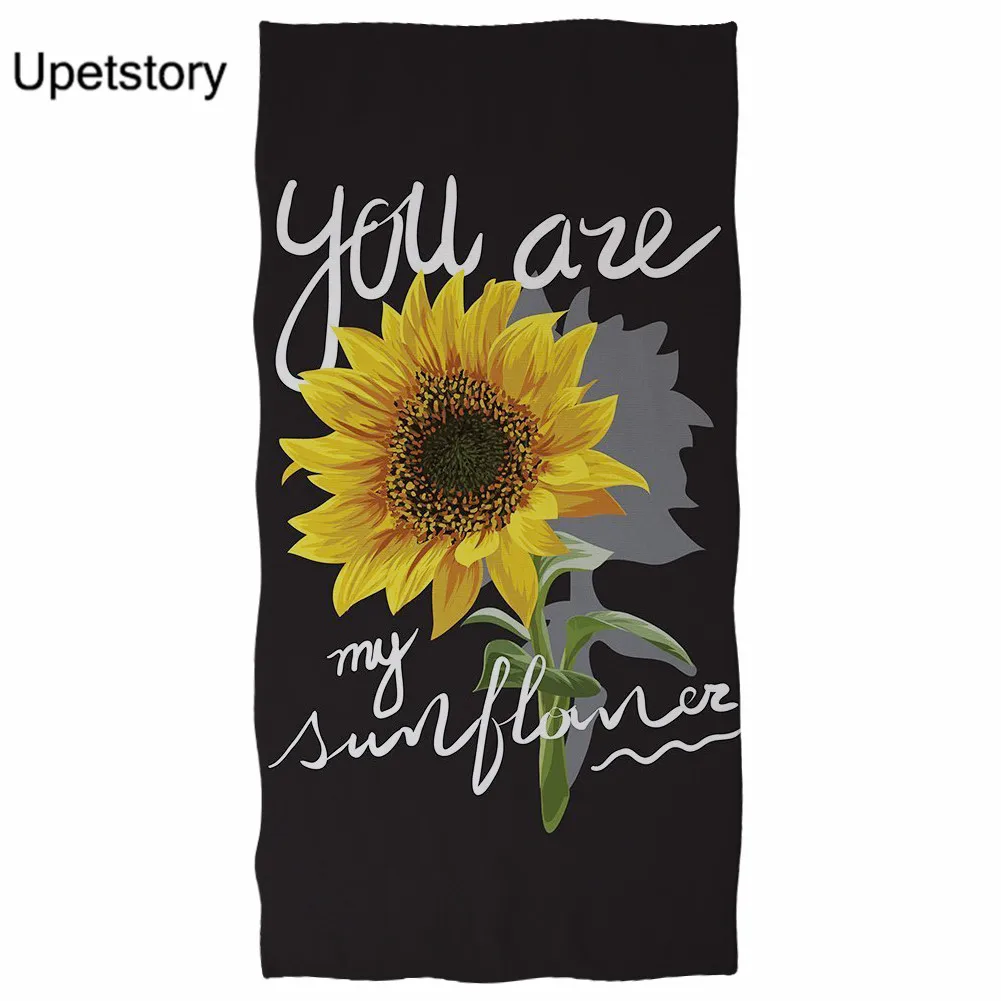 

New Sunflower Printed 1 Pcs Quicky-dry Microfiber Bath Towels 75*150cm Beach Towel Large Sport Towels Camping Accessories
