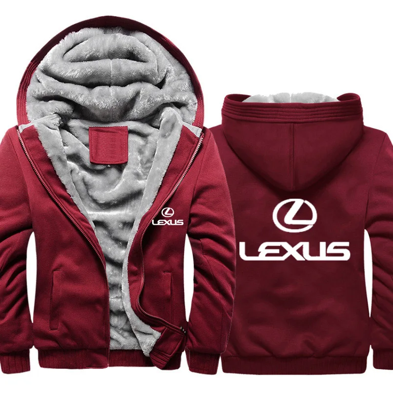 

Hoodies Men Lexus Car Logo Print Jacket Mens Hoodies Winter Thicken Warm Fleece cotton Zipper Camouflage Raglan Mens Coat Jacket