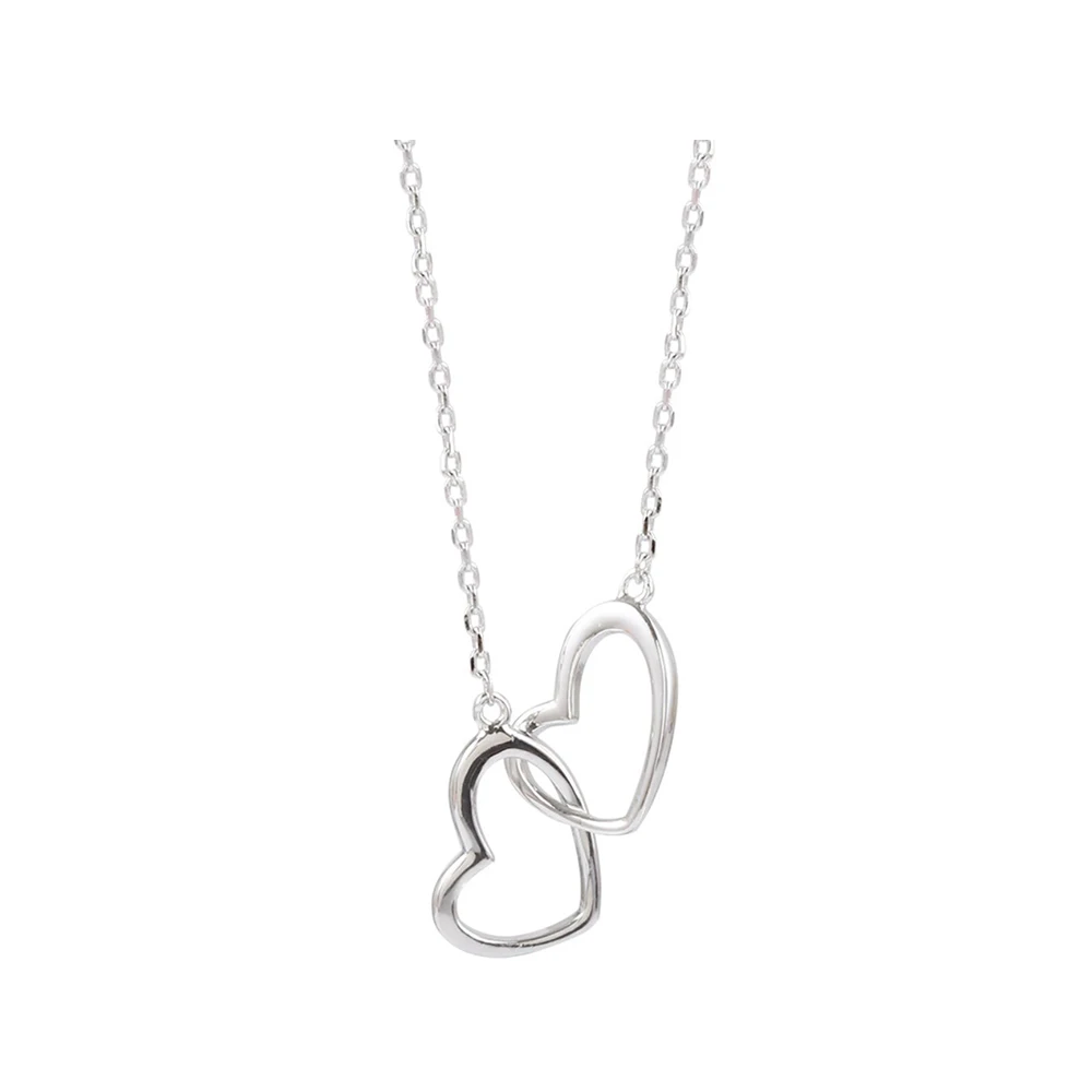 

SILVERHOO Sterling Silver 925 Jewelry Choker Necklace For Women Minimalist Double Cross Heart Pendant Necklaces Anniversary Gift