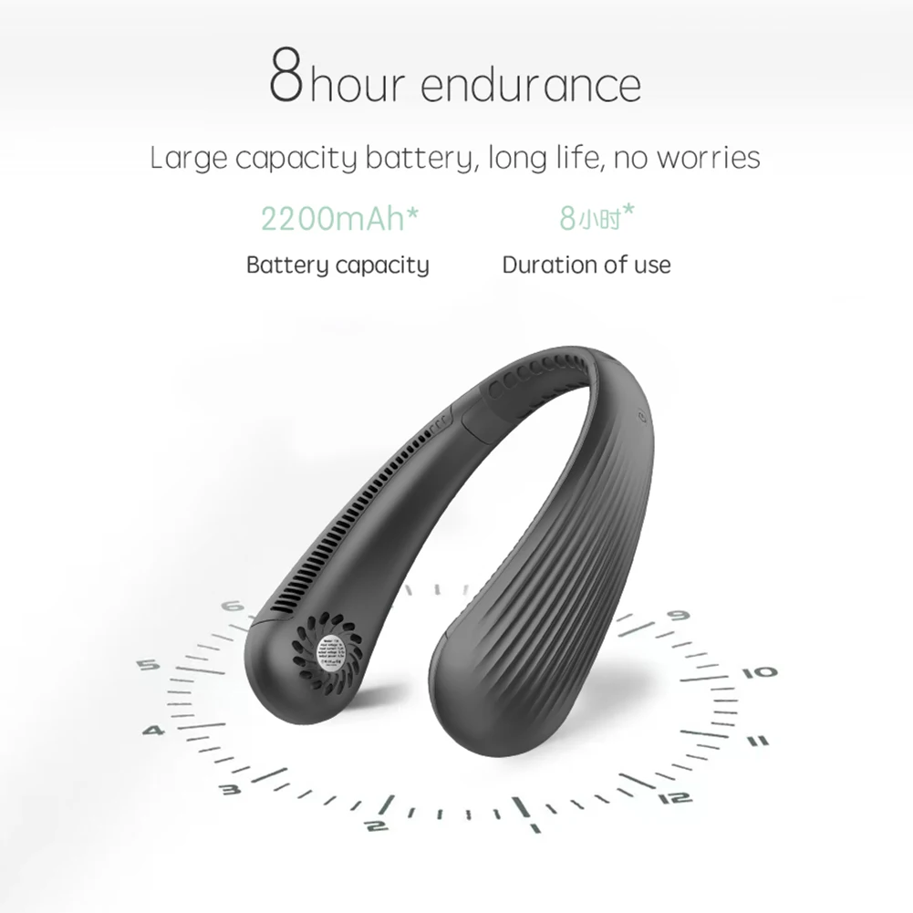 

Mini Neck Fan Portable Bladeless USB Rechargeable Hanging Fans Air Cooler Wearable Neckband Fans Home Outdoor Silent Radiator