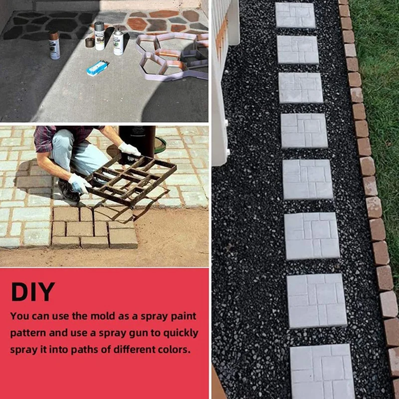 

17.5X15.5X1.5Inch 2Pack Concrete Molds Reusable Walk Path Maker Paving DIY Path Garden Yard Patio Mold (10-Grid)