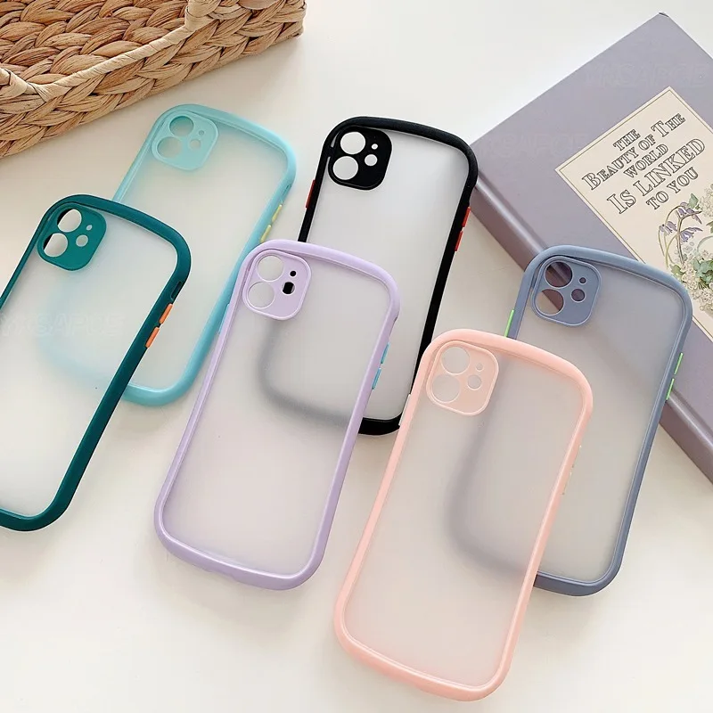 

6 Colors Matte Bumper Phone Case for IPhone X XR XS 11 Pro Max 6 6s 7 8 Plus SE 2020 Shockproof Smooth Back Cover Soft TPU Case