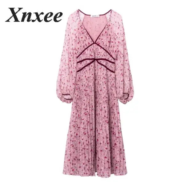

2020 new dress sexy V-neck Lantern sleeve dress Vestido de novia S-XL