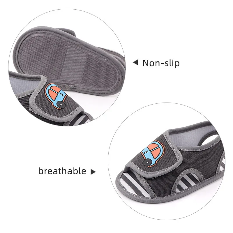 Сандалии Детские с мультяшным принтом мягкая хлопковая обувь для новорожденных Нескользящие х/б летние