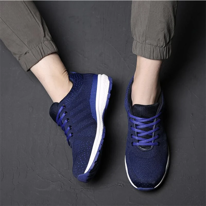 

High-quality Outdoor Men Work Safety Shoes Summer Mesh Breathable Flexibility Blue Steel Toe Work Shoe Protective Sneaker Boot