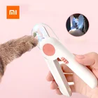 Машинка для стрижки домашних питомцев Xiaomi, ножницы для ногтей для собак и кошек, ножницы для ногтей, резак для ногтей, триммер для ногтей со светодиодной подсветкой от брызг