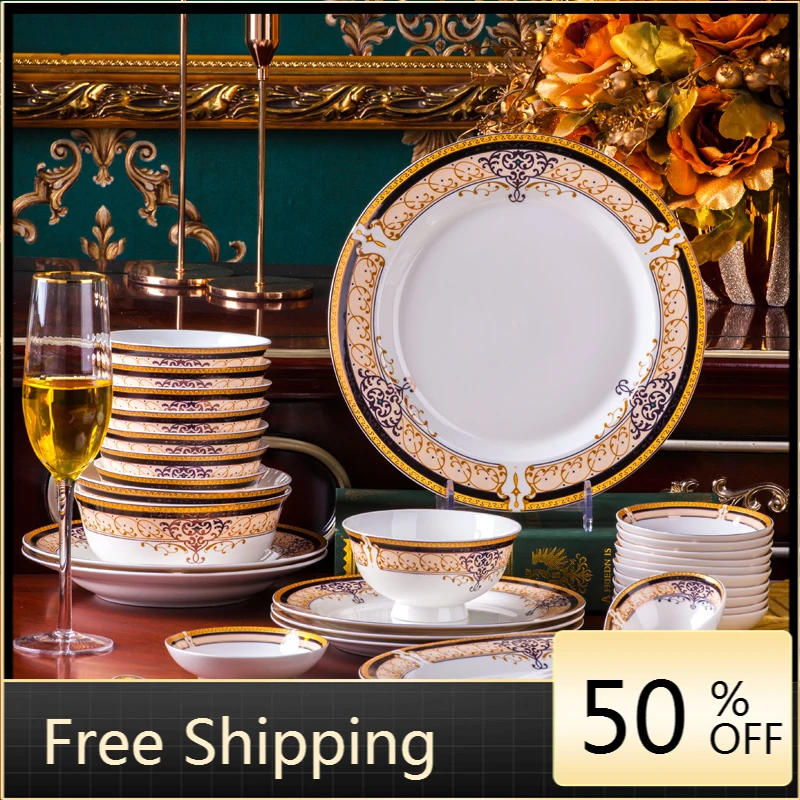 

Serving Dishes And Plates Sets Bone China Dinner Kitchen Plates Sets Dinnerware Luxury Aparelho De Jantar Plates Dinner Serving
