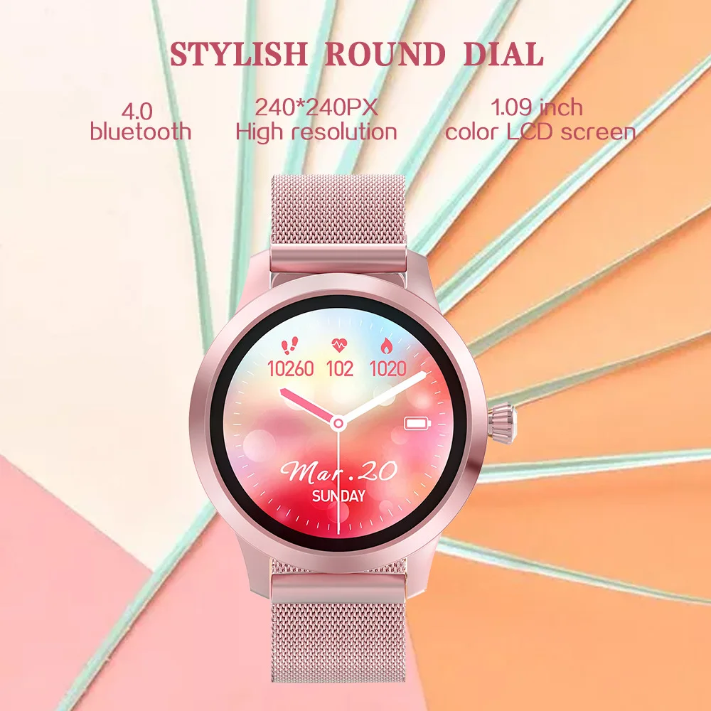 

New Women IP68 Waterproof Magnetic Charging Smart Watch Girl Sleep Monitoring Pedometer Smart Wristband For Android And IOS